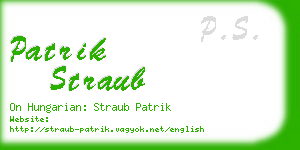 patrik straub business card